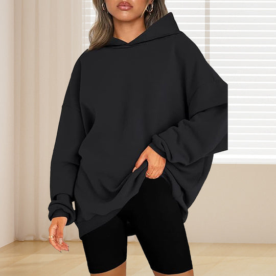 Damen Oversized Kapuzenpullover mit tiefen Schultern EB