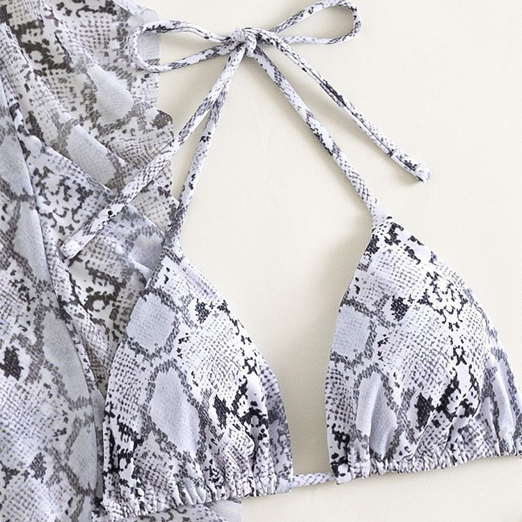 Damen Modisches Bikini-Set mit asymmetrischem Rock EB