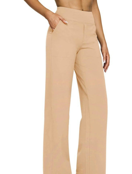 Damen nan weit geschnittene Palazzo-Hose mit hochgeschnittenem Komfortbund und Eingrifftaschen EB