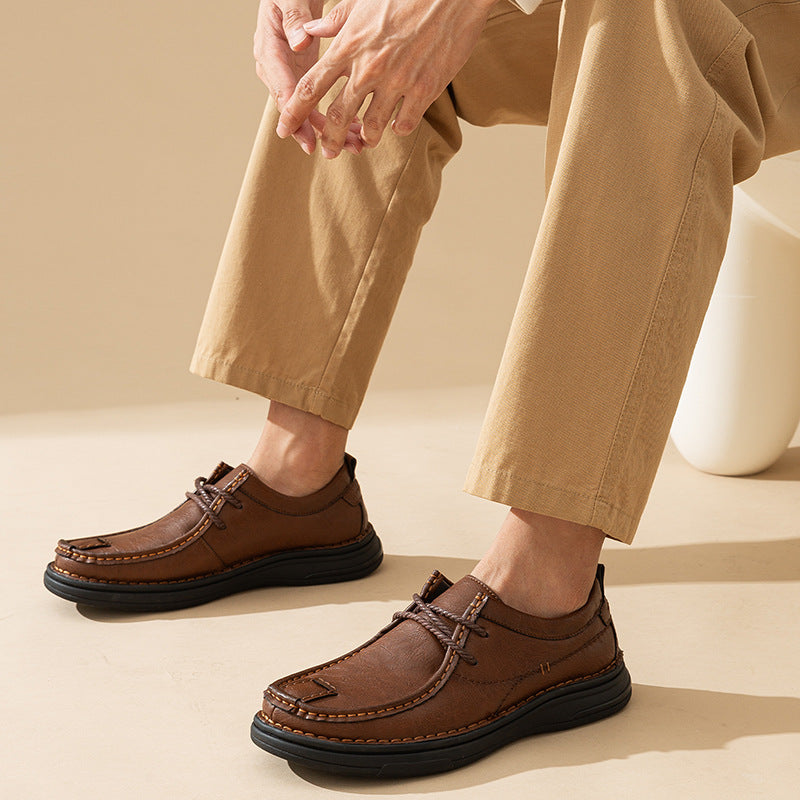 Herren Modische Schnürschuhe aus hochwertigem Kunstleder EB