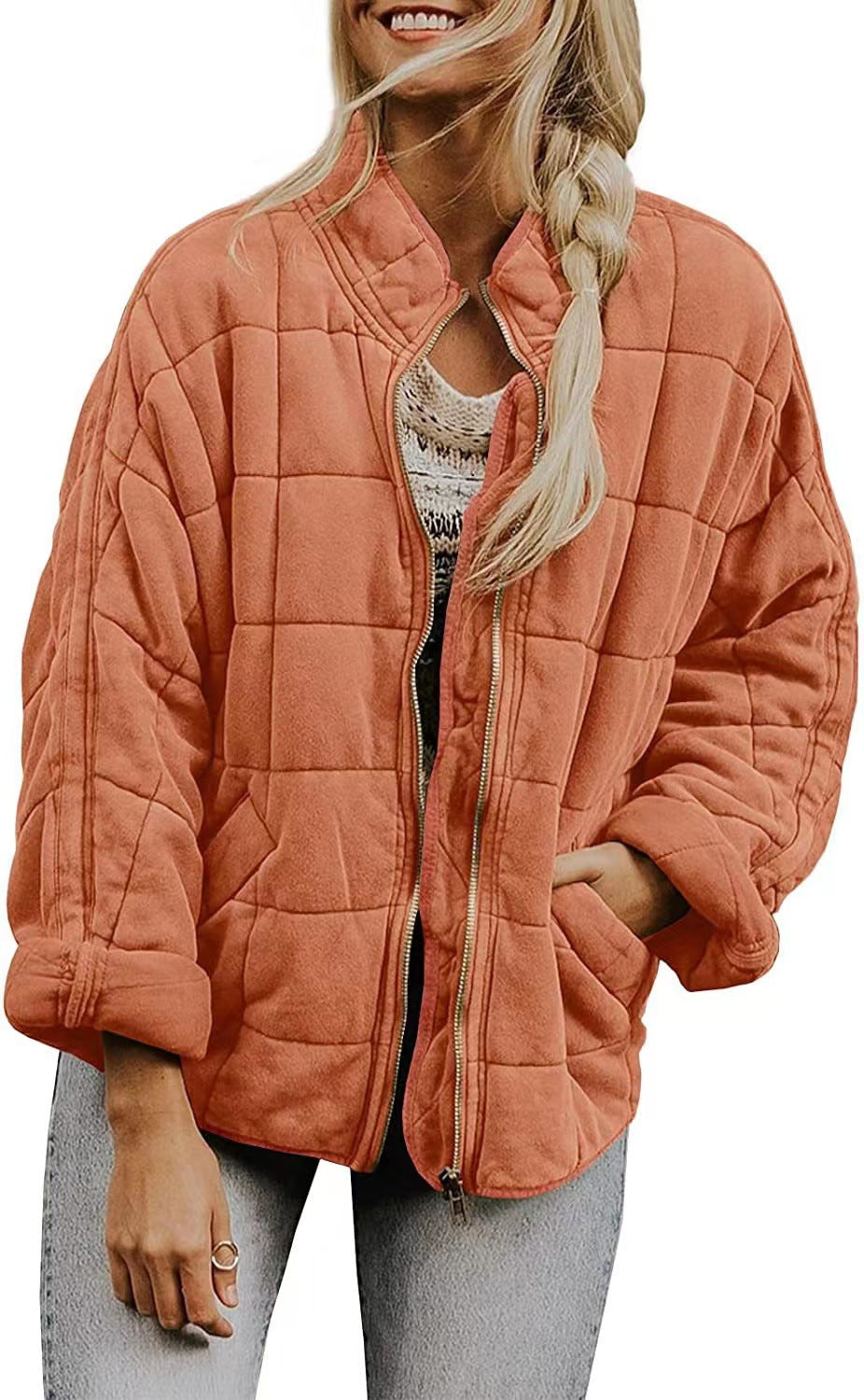 Damen Quilted Jacke mit praktischen Taschen und schnittfestem Design EB