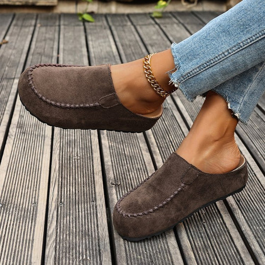 Damen Bequeme Clogs aus hochwertigem Wildleder EB