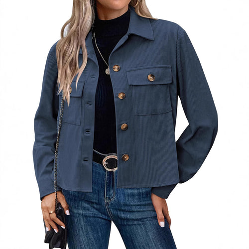 Damen Cordjacke mit praktischen Brusttaschen EB