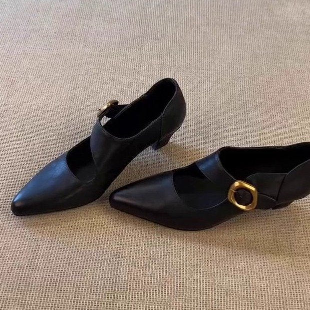 Damen elegante Mary Jane Schuhe mit modischem Schnallenverschluss EB