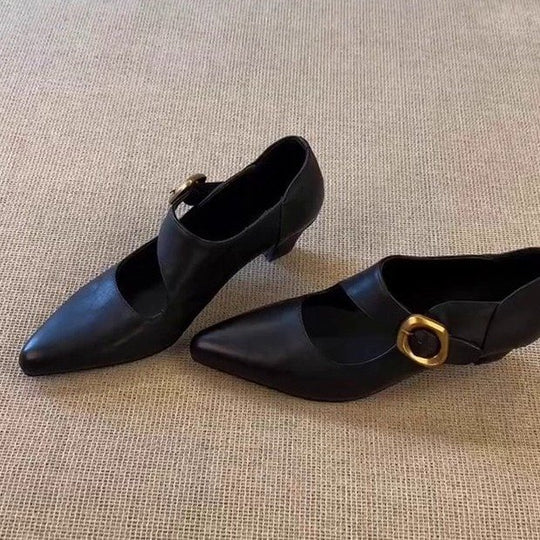 Damen elegante Mary Jane Schuhe mit modischem Schnallenverschluss EB