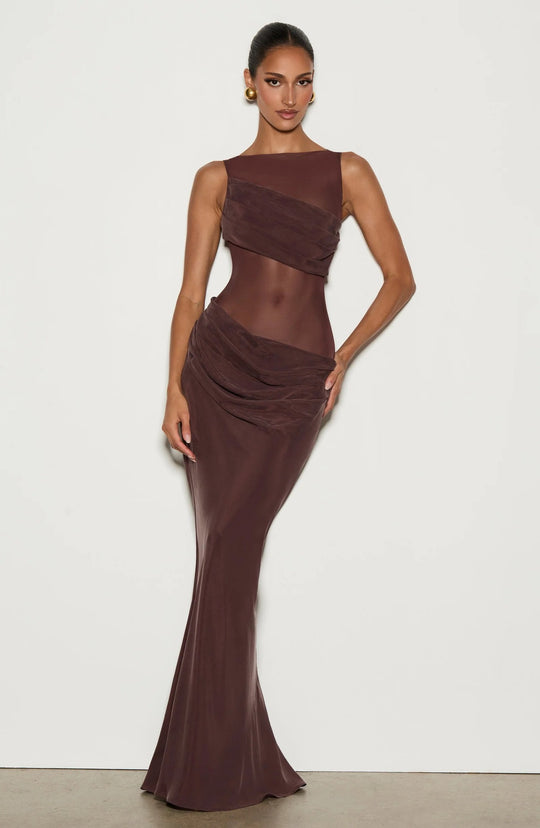 Damen Körperbetontes Abendkleid mit raffinierten Drapierungen EB