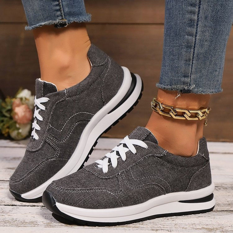 Damen sportliche Sneakers mit atmungsaktivem Obermaterial und flexiblem Sohlenprofil EB
