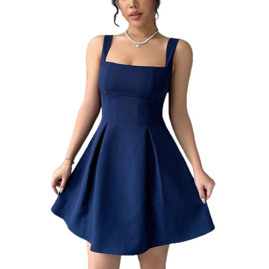 Damen Ballkleid mit quadratischem Ausschnitt und schwingendem Rock EB