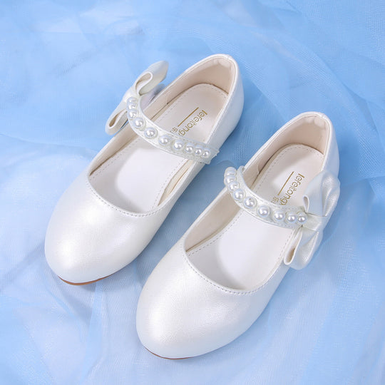 Mädchen Ballerina Schuhe mit Perlen und Schleifen EB