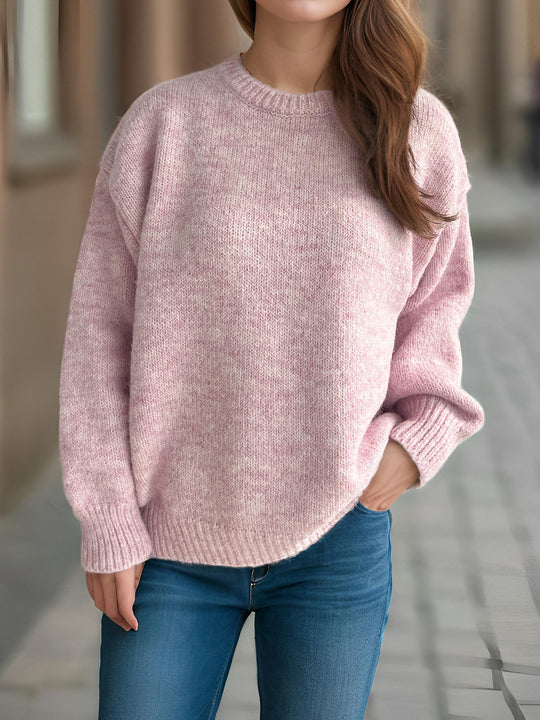 Damen lässiger Oversize-Pullover mit strukturiertem Maschenmuster EB