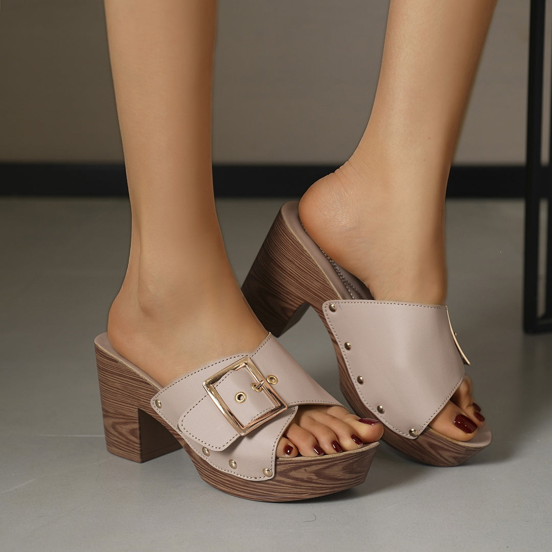 Damen Wedge-Sandalen mit eleganter Schnalle EB
