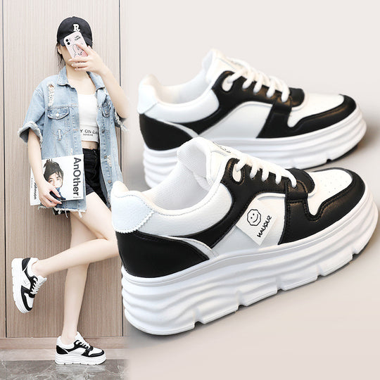 Damen modische Plateau Sneakers mit gepolsterter Sohle und ergonomischer Dämpfung EB
