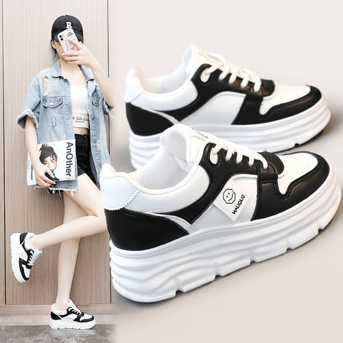 Damen modische Plateau Sneakers mit gepolsterter Sohle und ergonomischer Dämpfung EB