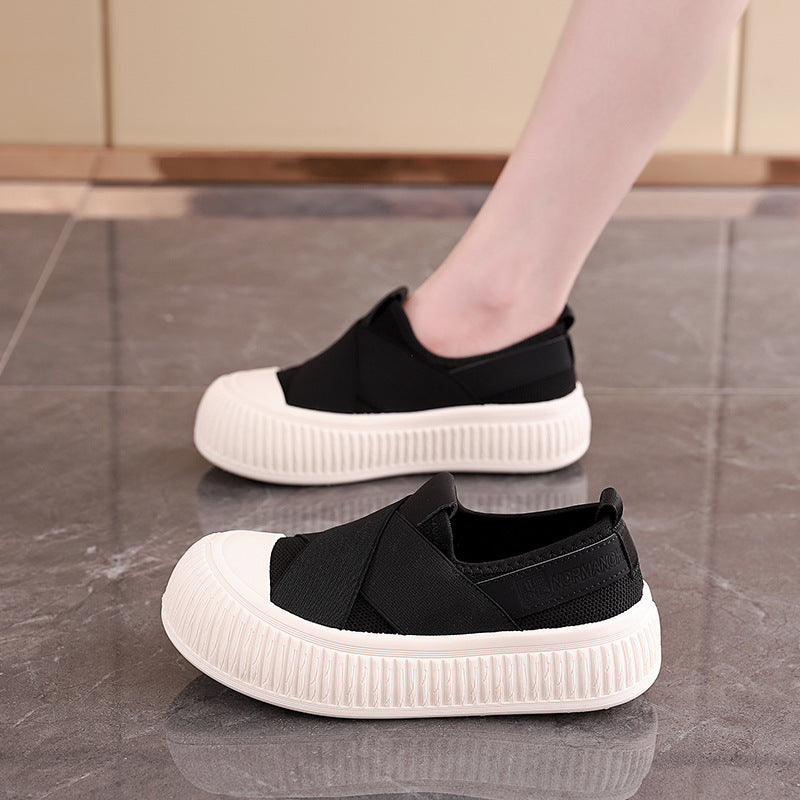 Damen modische Slip-On Sneakers mit elastischem X-Design und rutschfester Sohle EB