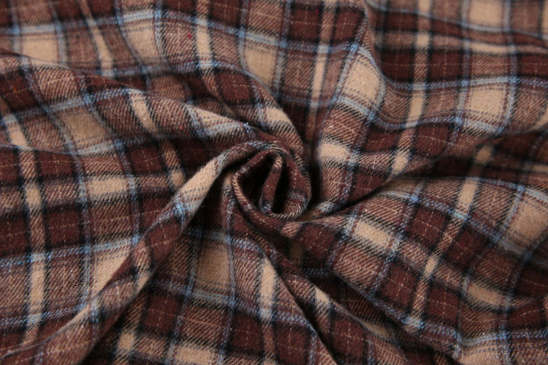 Damen Karierte Flanellbluse mit elegantem Schnitt und bequemen Ärmeln EB