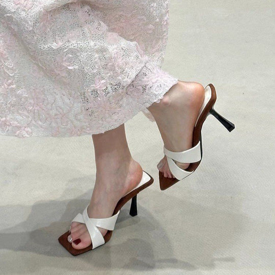Damen elegante Sling-Pumps mit überkreuztem Riemendesign und hohen Absatz EB