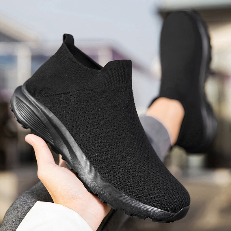 Unisex nan elastischer Strick-Schlupfschuh mit konturierter viskoelastischer Innensohle und rutschfester stoßdämpfender Laufsohle EB