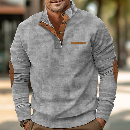 Herren Strickpullover mit kontrastierenden Design-Elementen EB