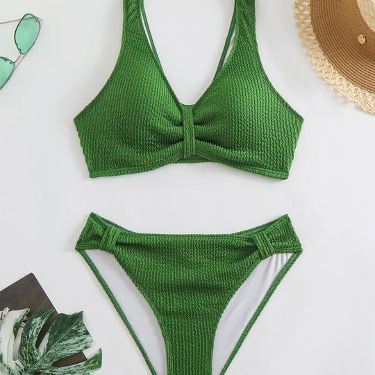 Damen Strandbikini-Set mit stylischem Wellenmuster EB
