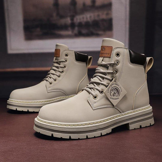 Damen Lederstiefeletten mit robustem Profil und Schnürung EB