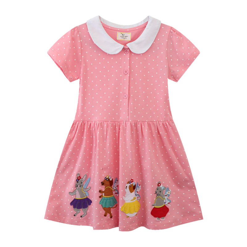 Mädchen Kleid mit süßem Tiermotiv EB
