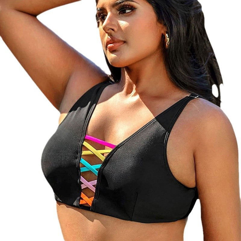 Damen Bikini-Oberteil mit modischem Schnürdesign EB