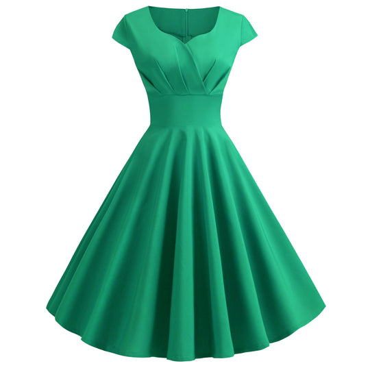 Damen A-Linien Kleid mit elegantem Taillenschnitt und schwingendem Saum EB