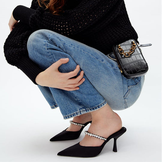Damen Sling-Pumps mit funkelndem Riemen und elegantem Design EB