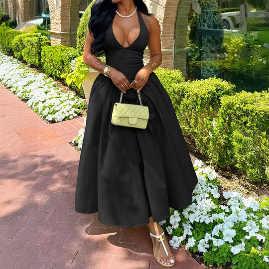 Damen Midikleid mit lässigem Rückenausschnitt und Schleifenverschluss EB