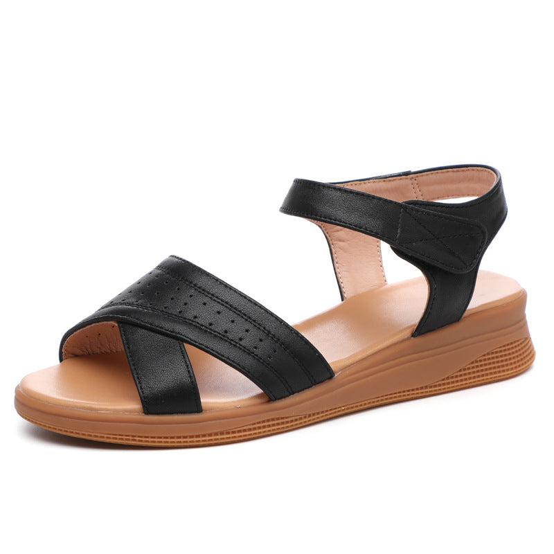 Damen Komfortable Riemchensandalen mit atmungsaktivem Obermaterial und flexiblem Fußbett EB