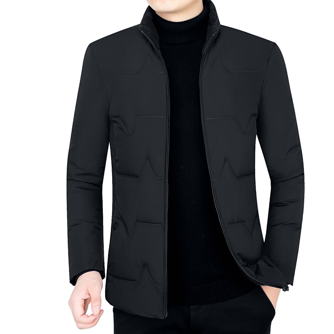 Herren Wattierte Stehkragenjacke mit wasserabweisender Oberfläche und Reißverschlusstaschen EB