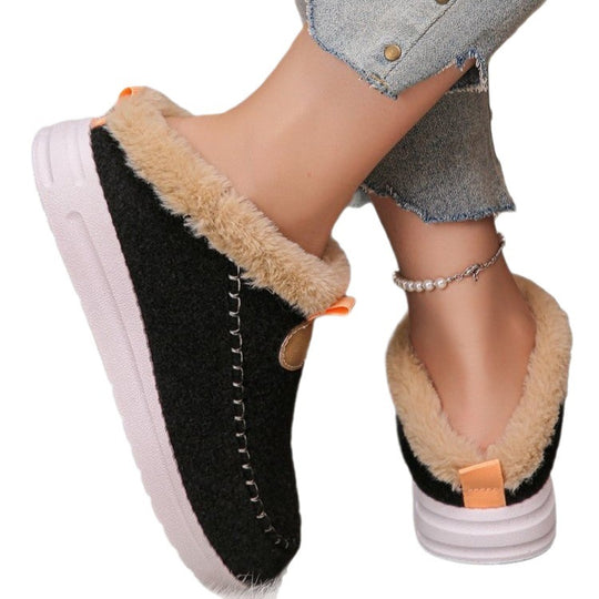 Damen Fluffy Hausschuhe mit rutschfester Sohle und kuscheligem Innenfutter EB