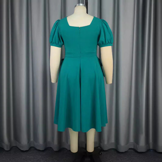Damen Komfortables Kleid mit voluminösen Schleifen-Details EB