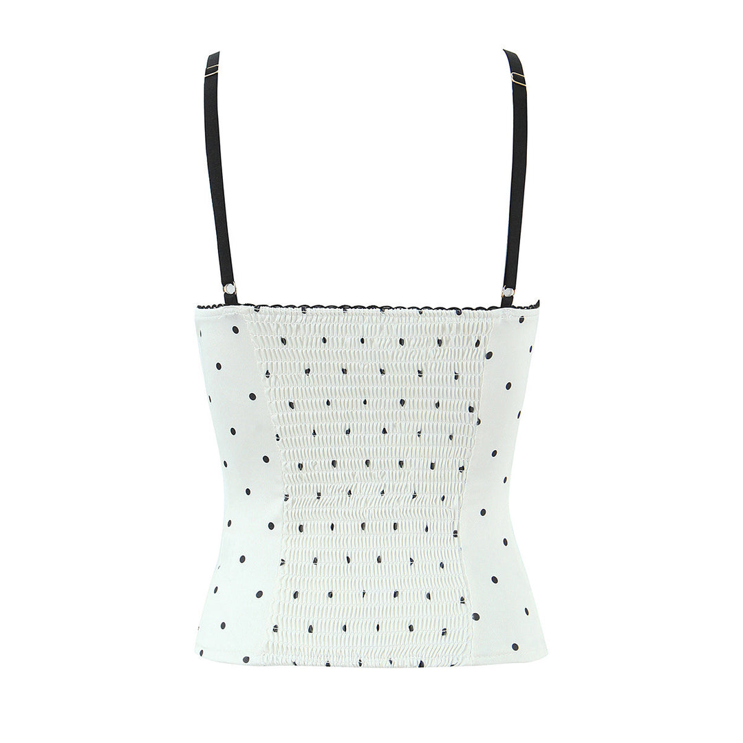 Damenoberteil mit eleganter Polka-Dot-Optik und feinen Details EB