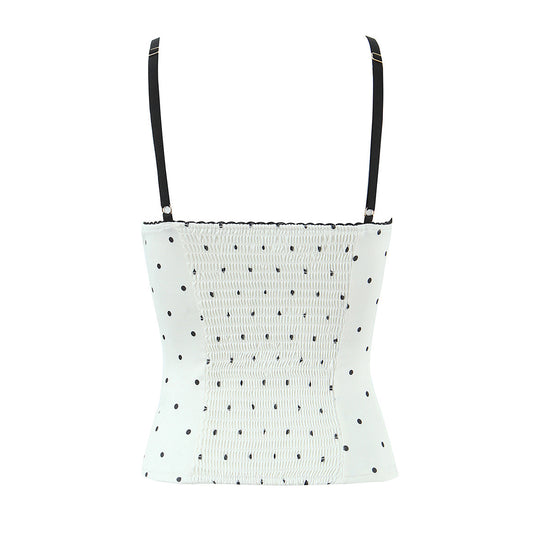 Damenoberteil mit eleganter Polka-Dot-Optik und feinen Details EB