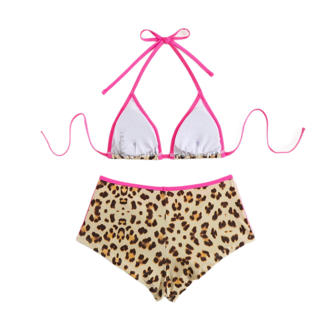 Damen Triangel-Bikini mit auffälligem Animal-Print und sportlichem Schnitt EB