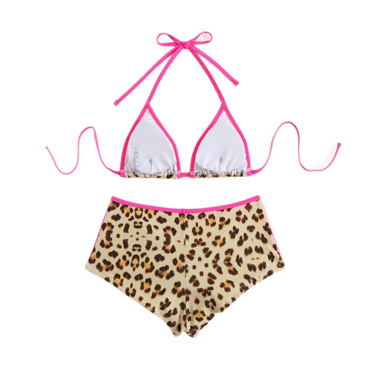 Damen Triangel-Bikini mit auffälligem Animal-Print und sportlichem Schnitt EB
