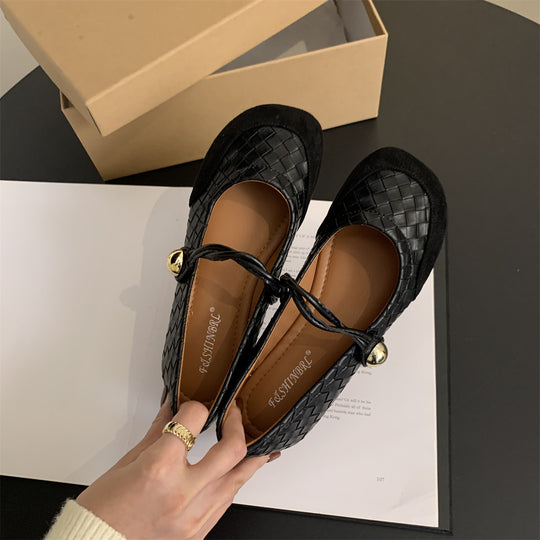 Damen Ballerinas mit modischem geflochtenem Design und eleganter Schleifen-Applikation EB