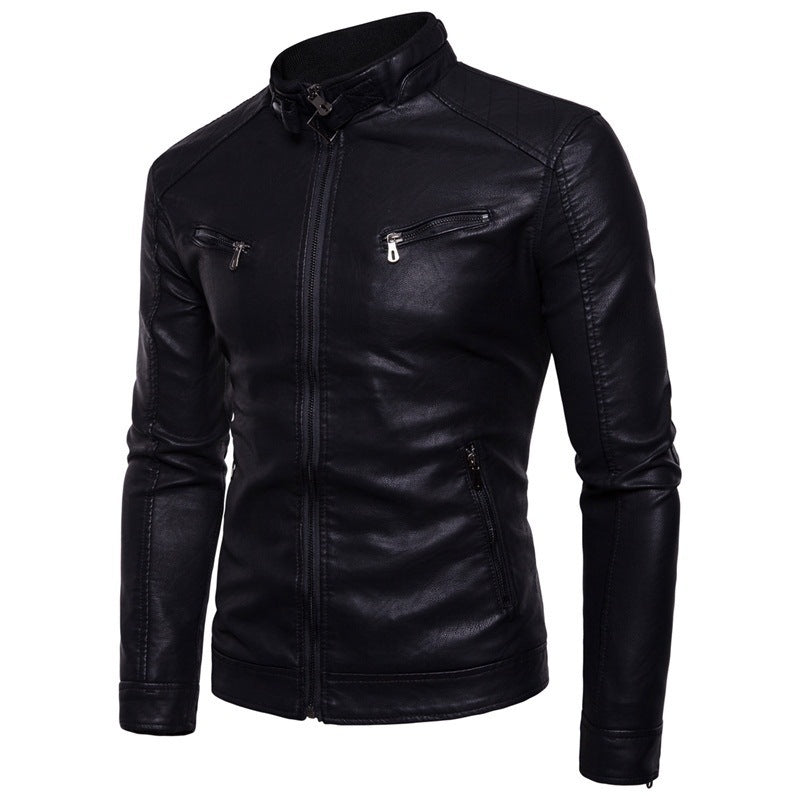 Herren elegante und bequeme jacke mit asymmetrischem Reißverschluss EB