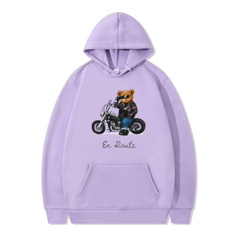 Damen Kapuzenpullover mit einzigartigem Bärenmotiv und lässiger Passform EB