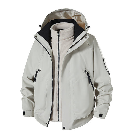 Herren wetterfeste Hardshell-Jacke mit herausnehmbarer Thermofleece-Weste EB
