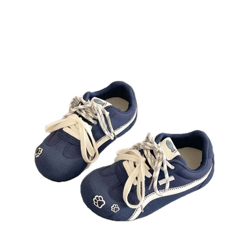 Damen Sportliche Freizeit Sneakers mit pfotenmotivierter Verzierung EB