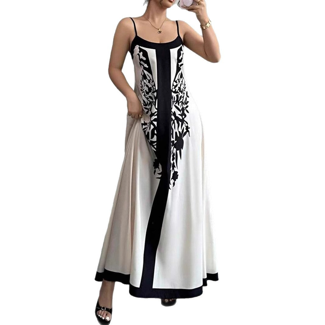 Damen Maxikleid mit floralem Design und seitlichen Schlitzen EB