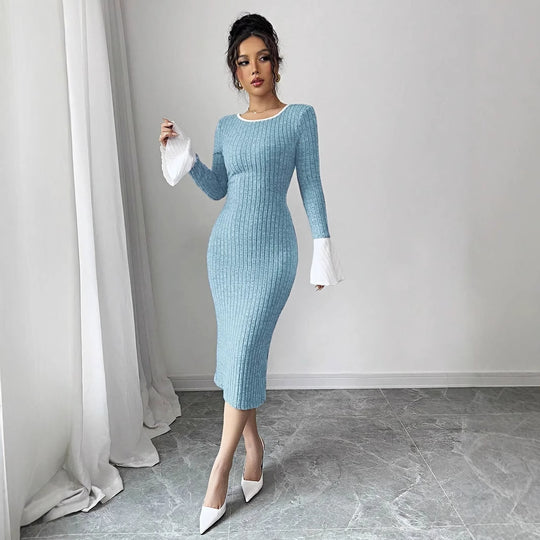 Damen Strickkleid mit weitem Ärmel EB