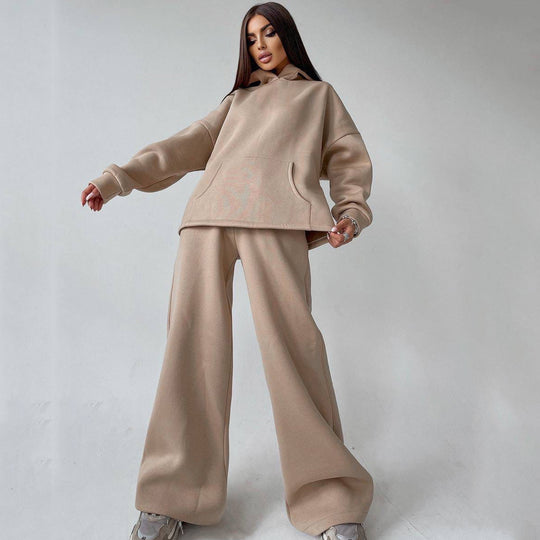 Damen nan weiches Oversize Hoodie mit weitem Schlag Jogginghose Set EB