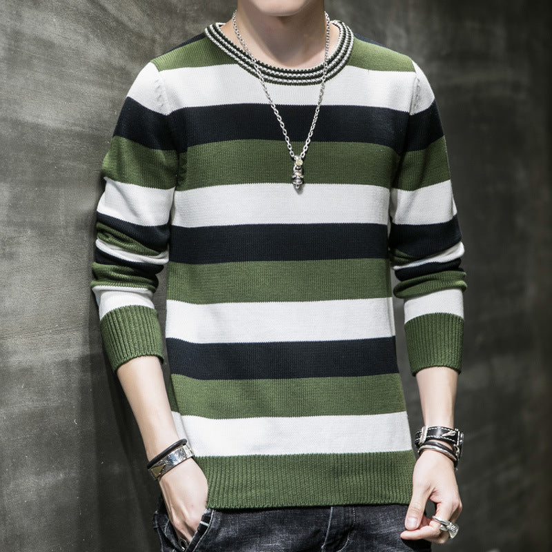 Herren gestreifter Pullover aus weichem Baumwollmix EB