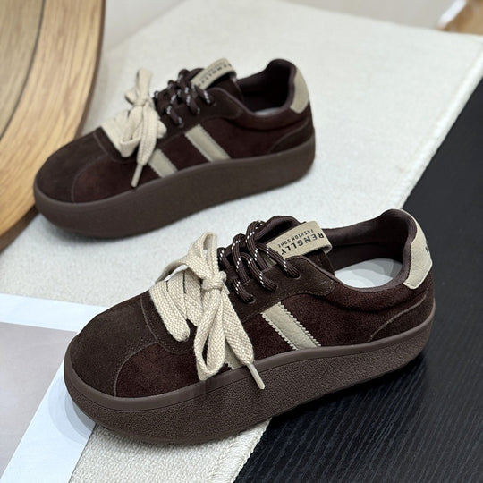 Damen Sneakers mit dicker Profilsohle und weichem Wildleder-Obermaterial EB