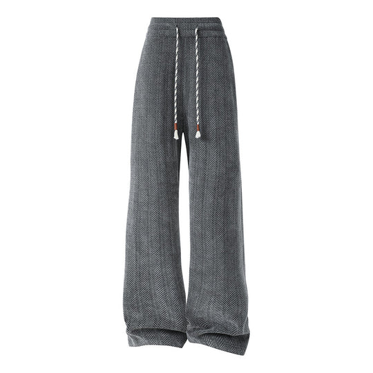 Damen weite Haremshose mit elastischem Bund und trendy Zickzackmuster EB