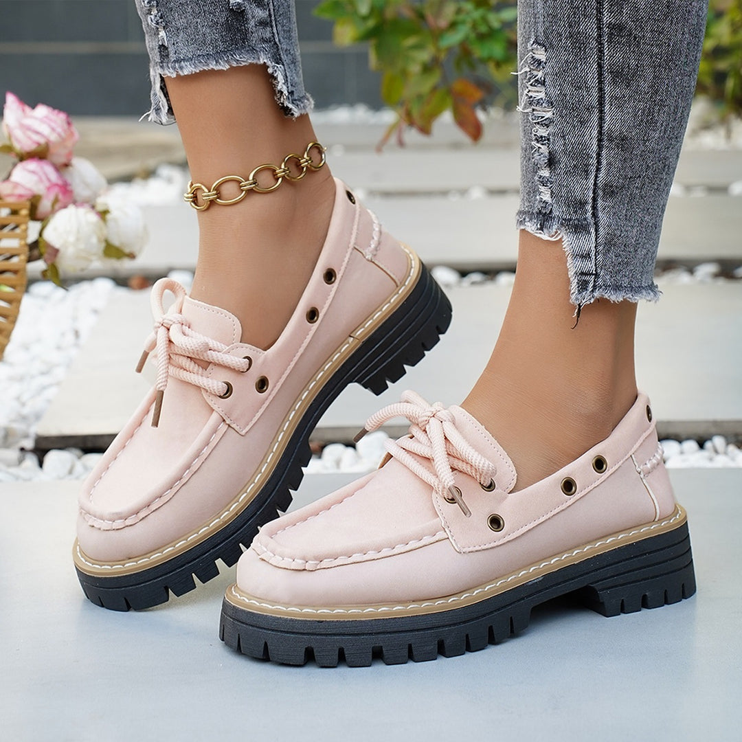 Damen lässige Schnürschuhe mit robustem Profil EB