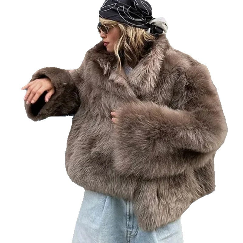 Damen Luxuriöse Kunstpelzjacke EB